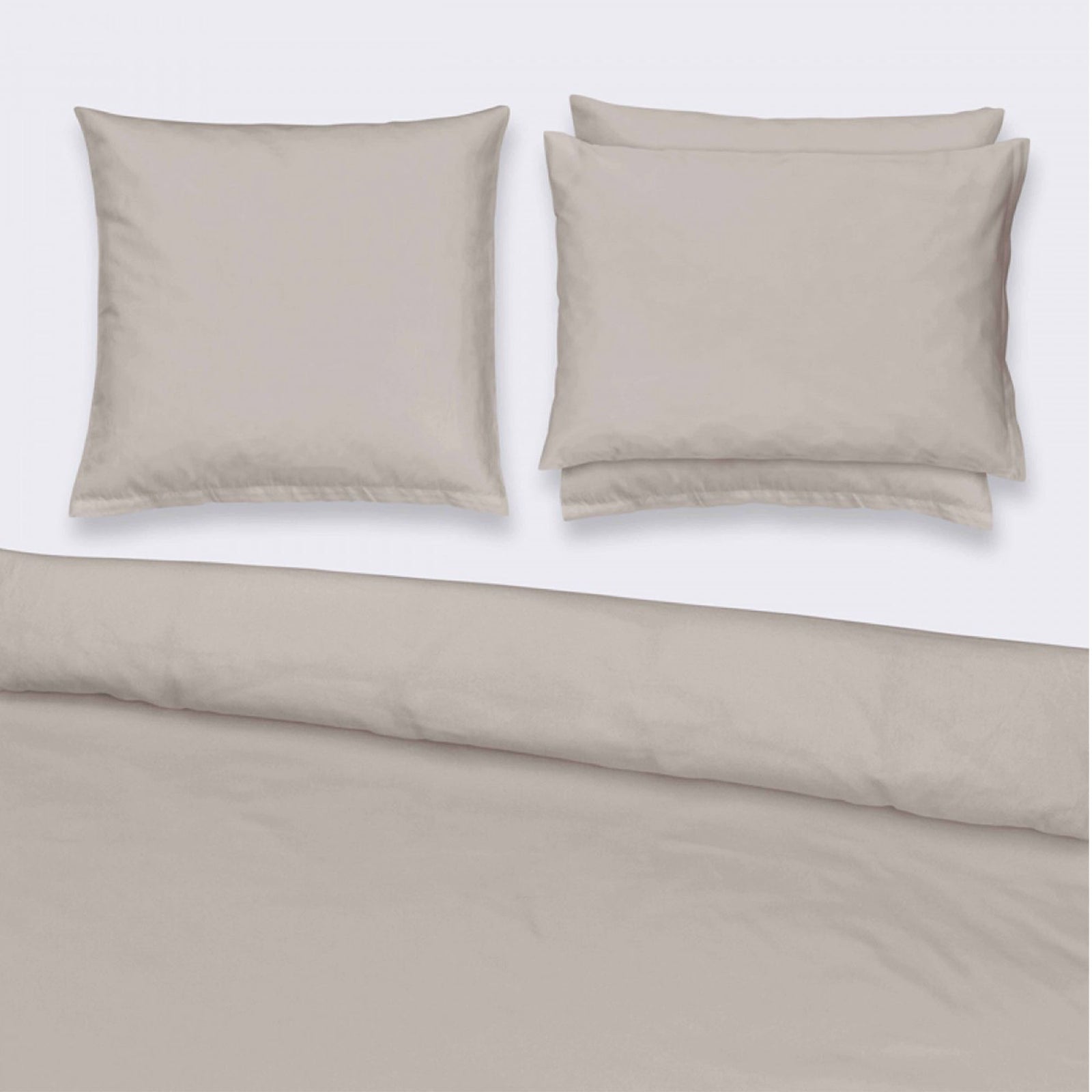 Satin Uni Kissenbezug Kiesel